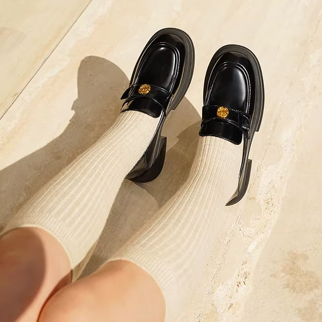 Mocassin plateforme détails fleur
