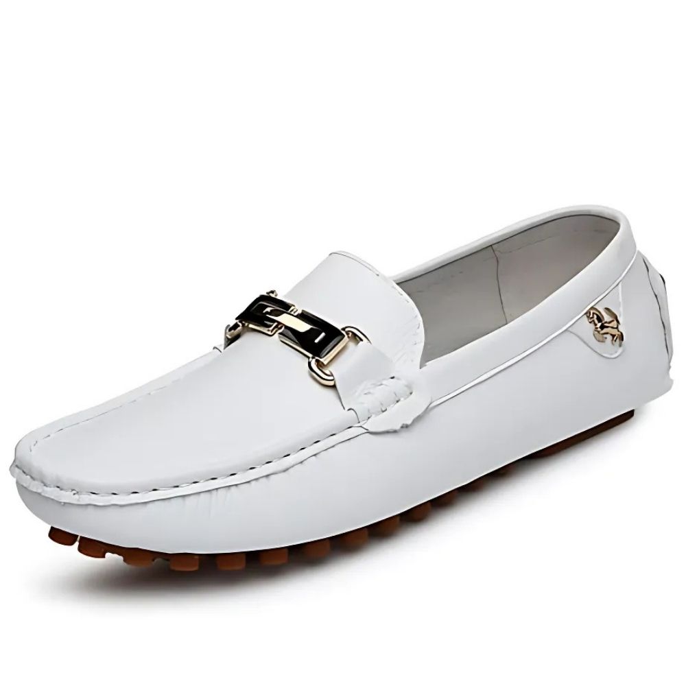 Mocassins blancs souples pour hommes