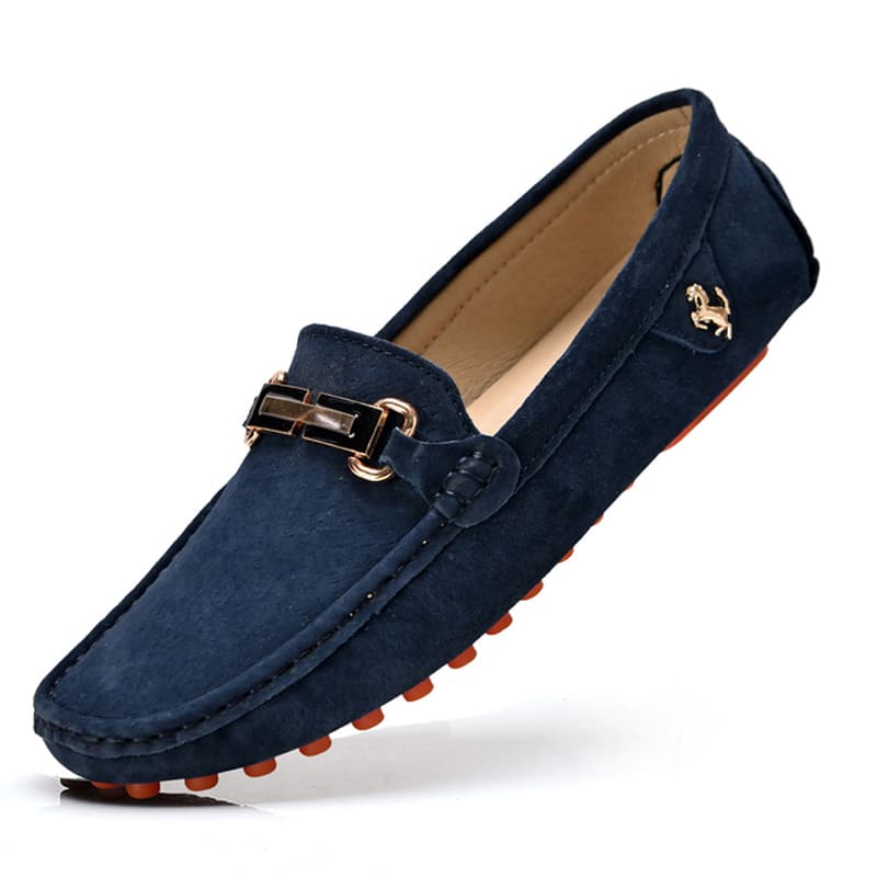Mocassins à boucle en daim de luxe pour homme