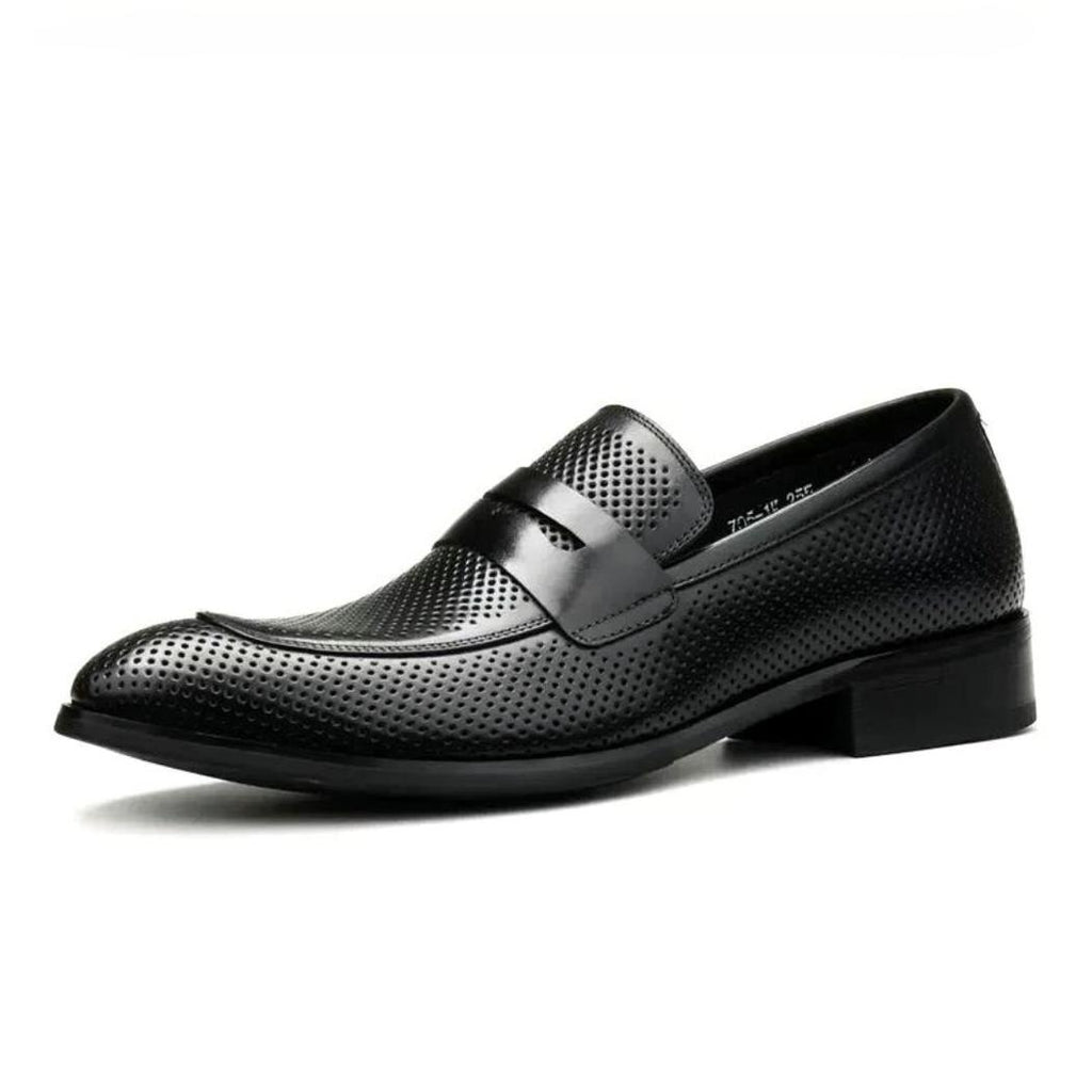 Mocassins à bout pointu en cuir véritable pour homme