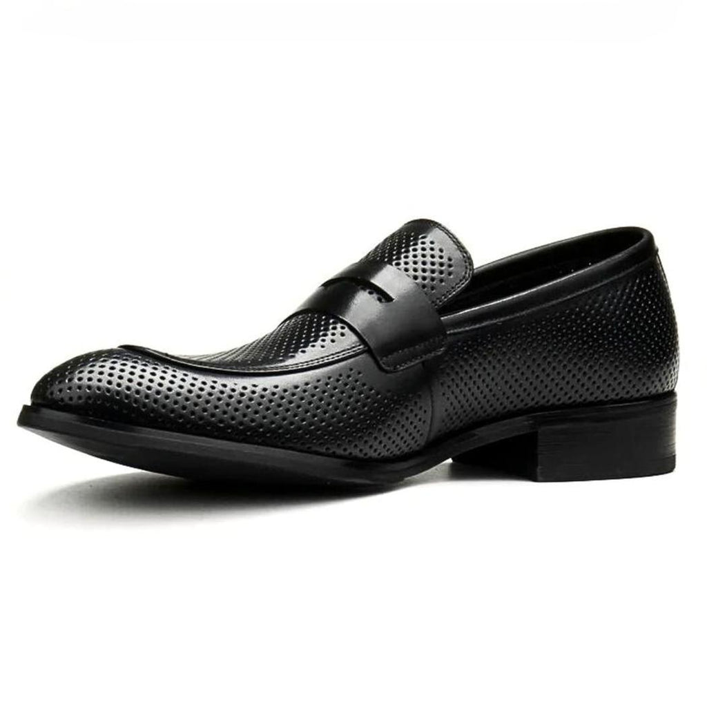 Mocassins à bout pointu en cuir véritable pour homme