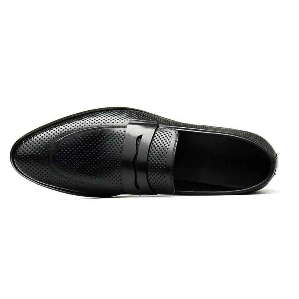 Mocassins à bout pointu en cuir véritable pour homme