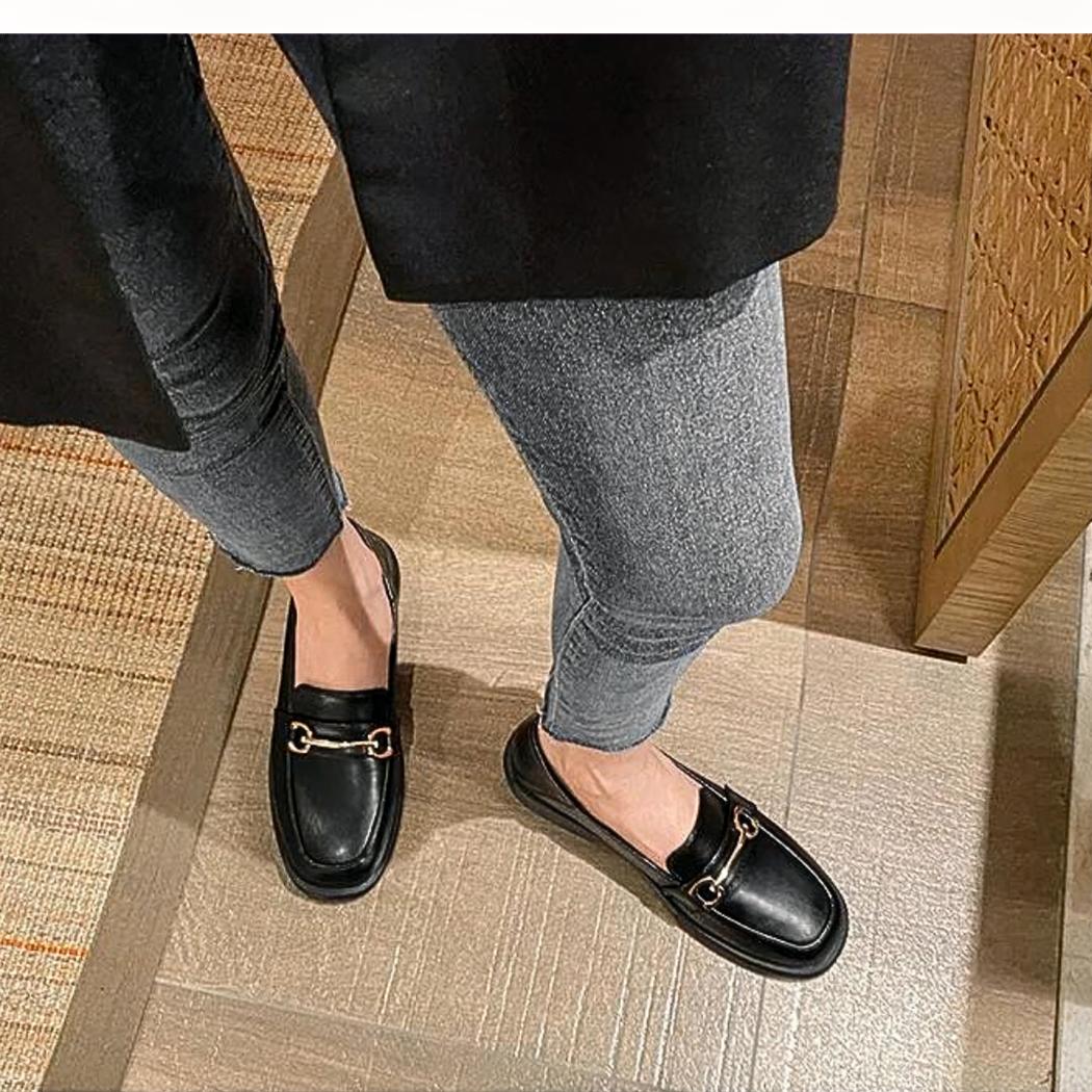 Mocassins à bout rond et talon carré pour femme