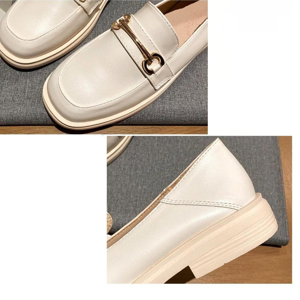 Mocassins à bout rond et talon carré pour femme