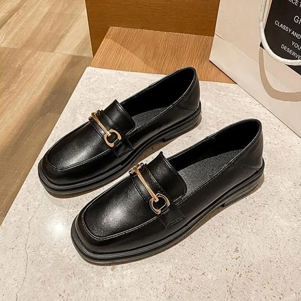 Mocassins à bout rond et talon carré pour femme