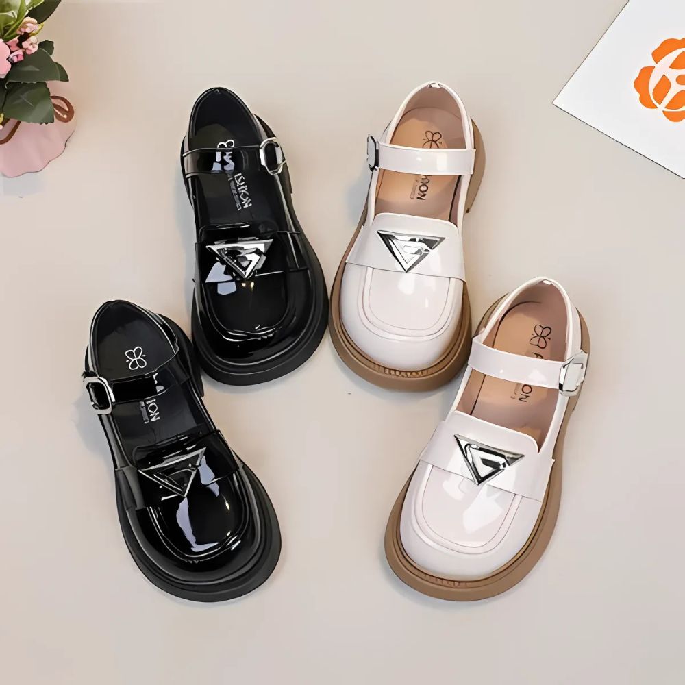 Mocassins brillants à bride pour fille