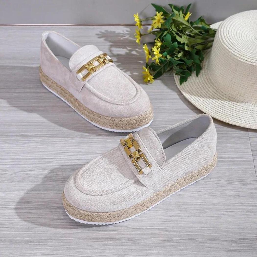 Mocassins plateformes en daim synthétique pour femme