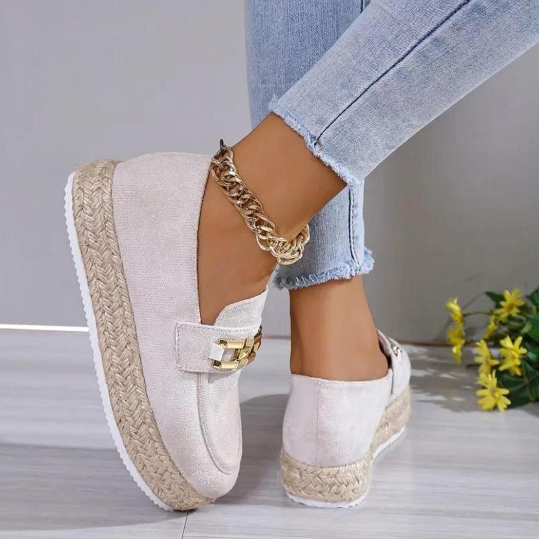 Mocassins plateformes en daim synthétique pour femme