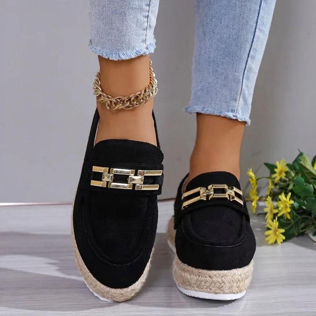 Mocassins plateformes en daim synthétique pour femme