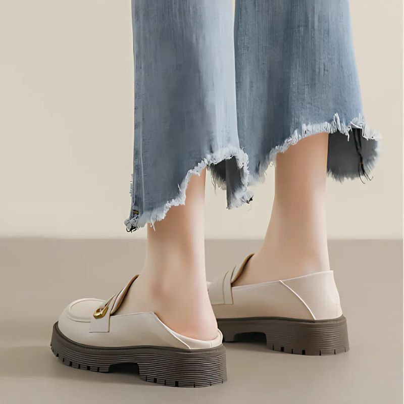 Mocassins en cuir à plateforme pour femmes