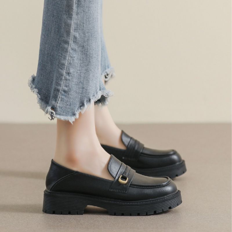 Mocassins en cuir à plateforme pour femmes