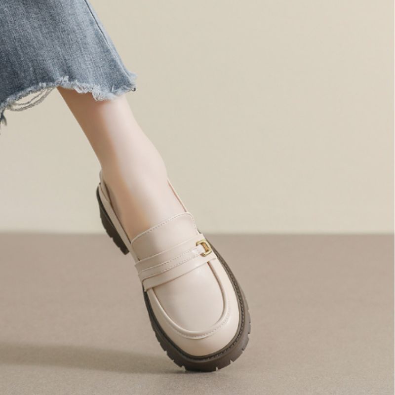 Mocassins en cuir à plateforme pour femmes