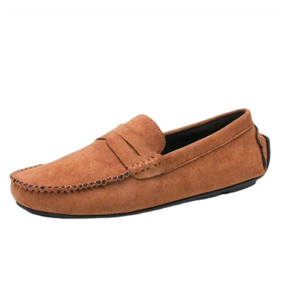 Mocassins pour homme en daim bordeaux ou marron