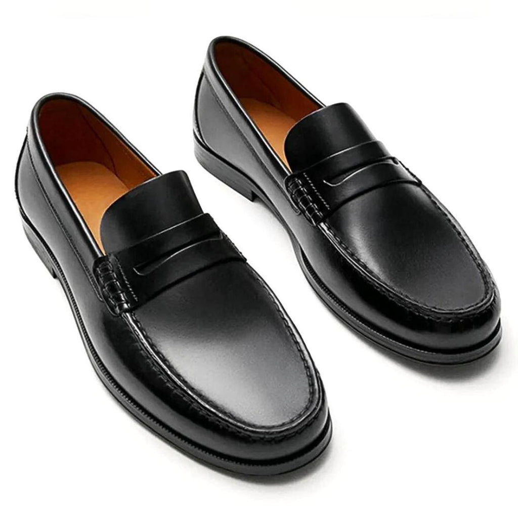 Mocassins décontractés marron ou noir en cuir véritable pour homme