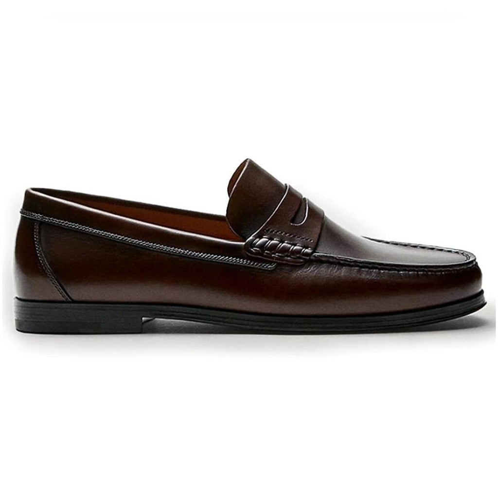 Mocassins décontractés marron ou noir en cuir véritable pour homme