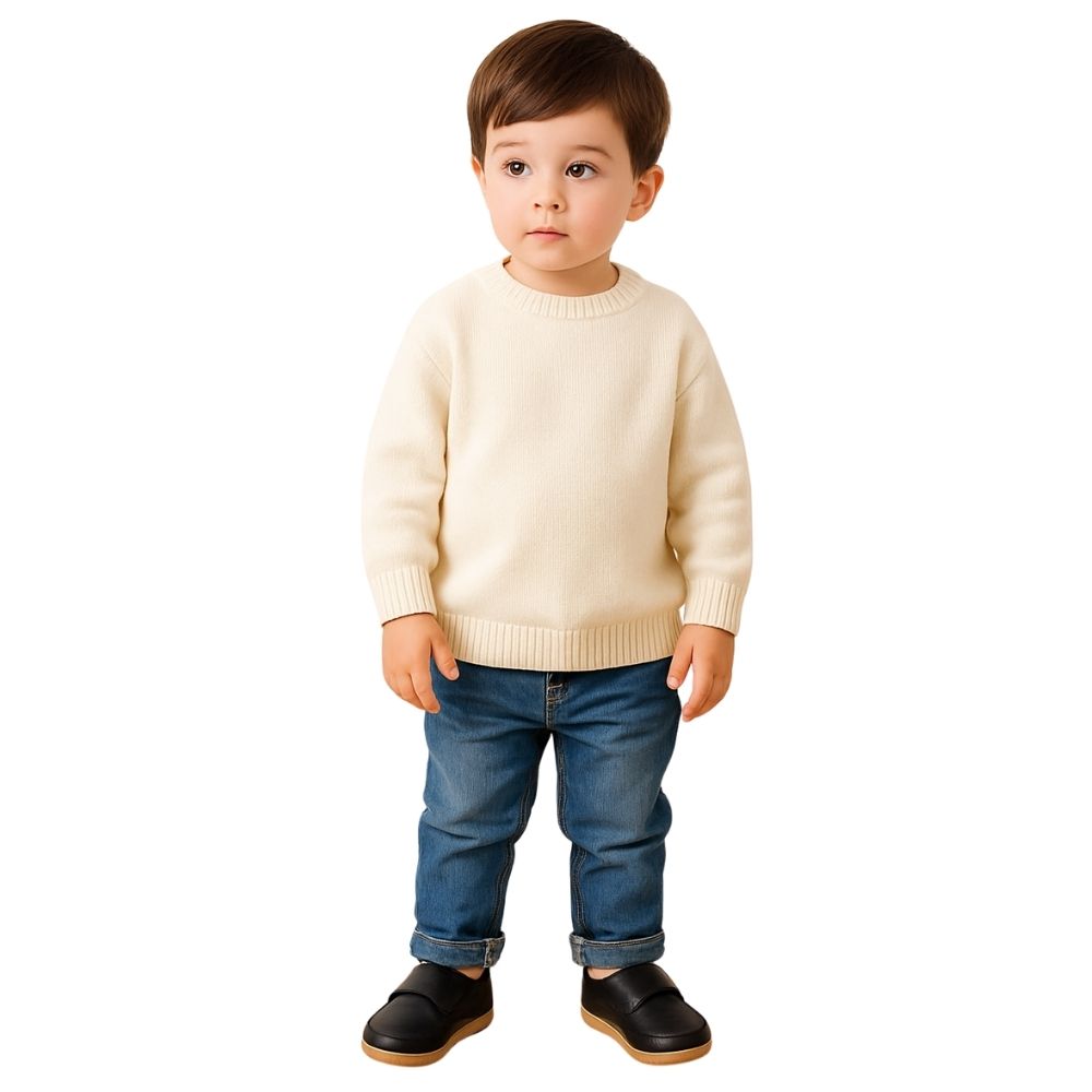 Mocassins effet cuir à scratch avec semelle antidérapante pour bébé garçon