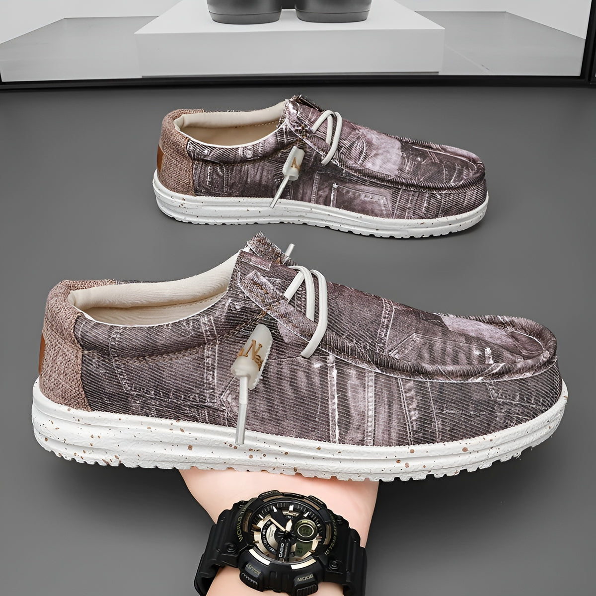 Mocassins pour homme motif effet jeans