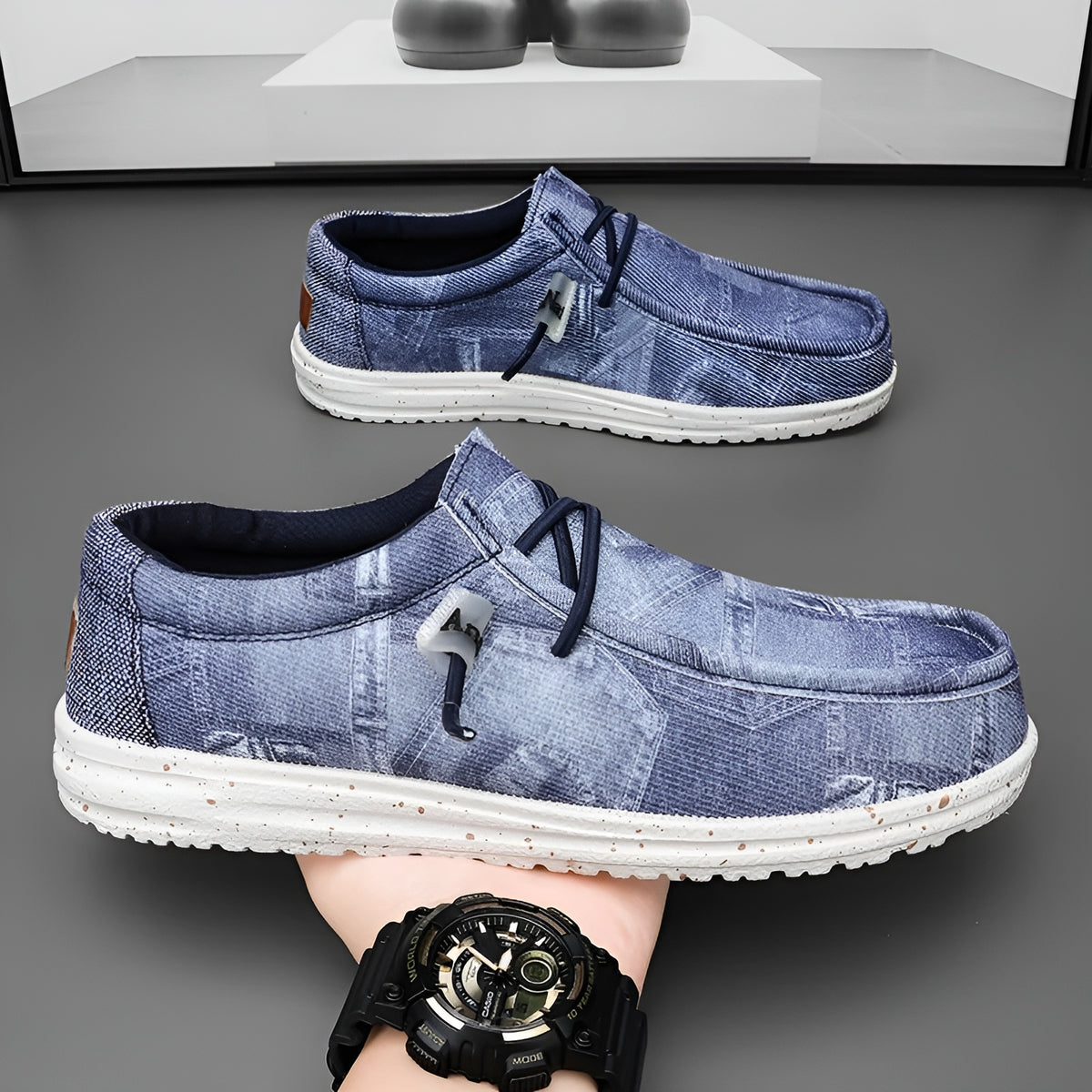 Mocassins pour homme motif effet jeans
