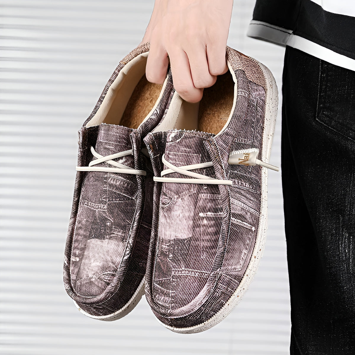 Mocassins pour homme motif effet jeans