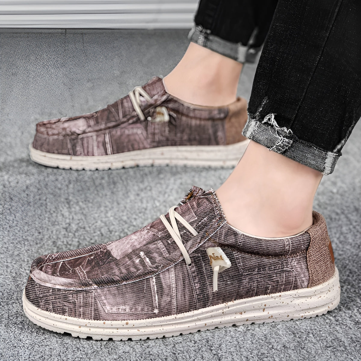 Mocassins pour homme motif effet jeans