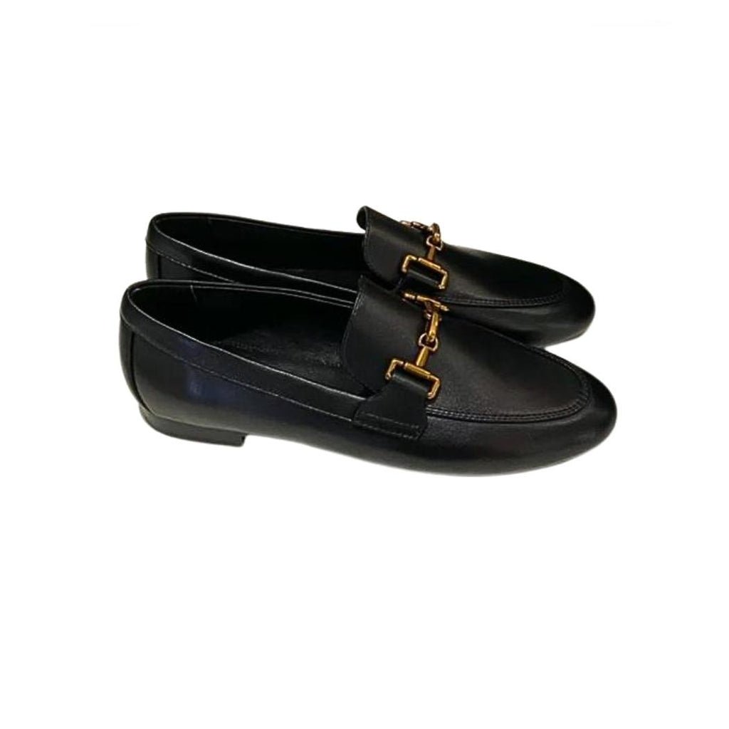 Mocassins pour femme en cuir véritable noir ou kaki