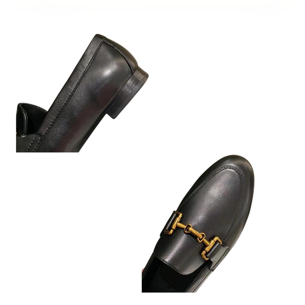 Mocassins pour femme en cuir véritable noir ou kaki