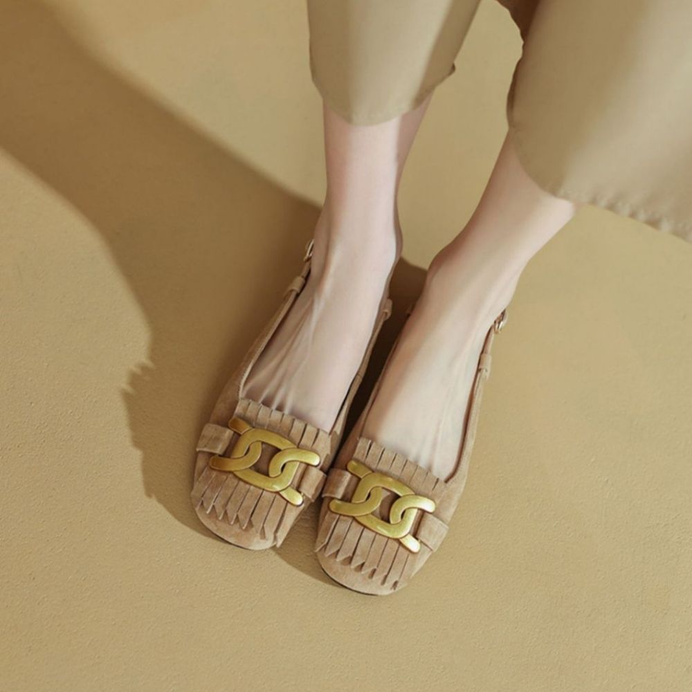 Mocassins à frange style rétro pour femmes