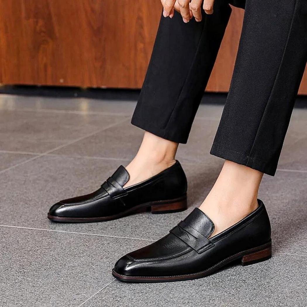 Mocassins habillés en cuir véritable pour homme