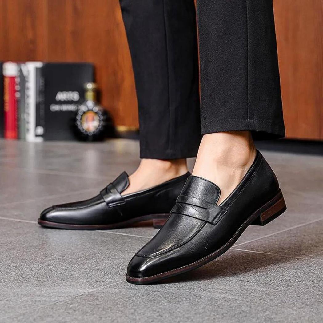 Mocassins habillés en cuir véritable pour homme