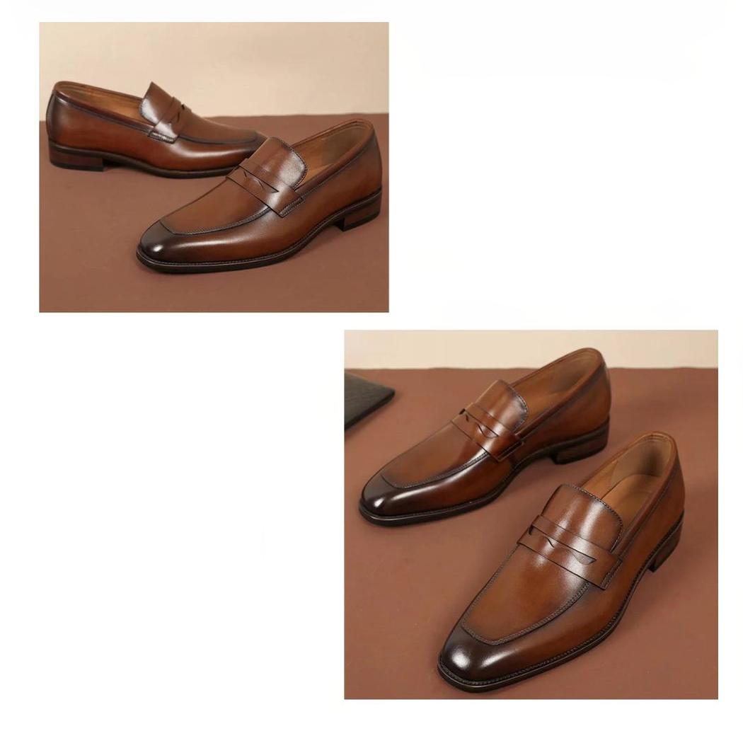 Mocassins habillés en cuir véritable pour homme
