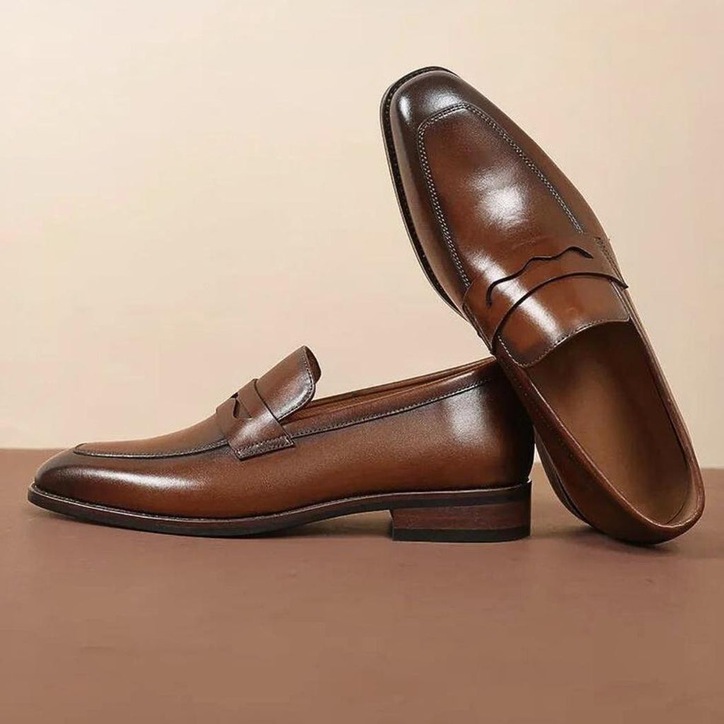 Mocassins habillés en cuir véritable pour homme