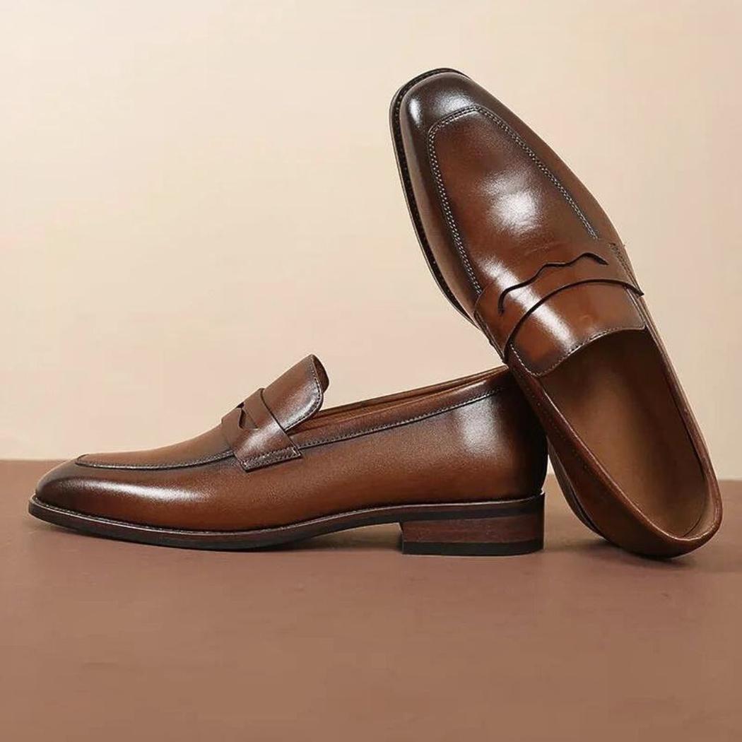 Mocassins habillés en cuir véritable pour homme