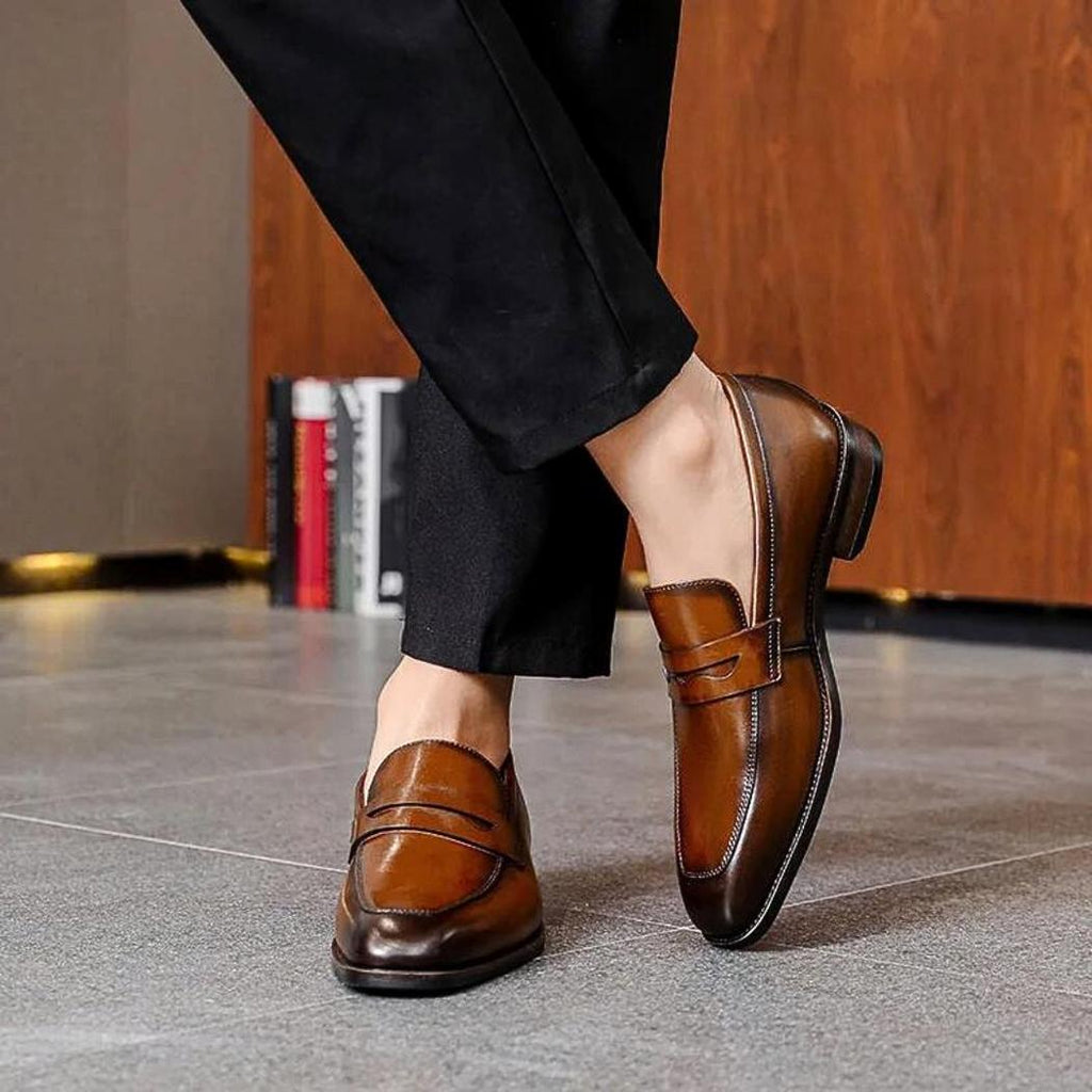 Mocassins habillés en cuir véritable pour homme