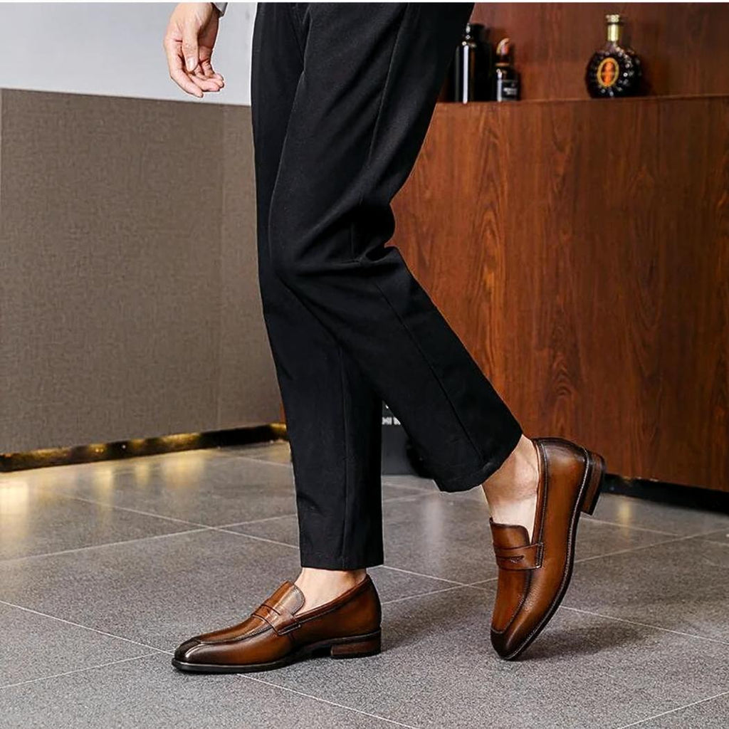 Mocassins habillés en cuir véritable pour homme