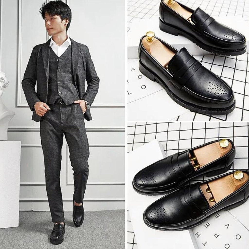 Mocassins de mariage en cuir synthétique pour homme