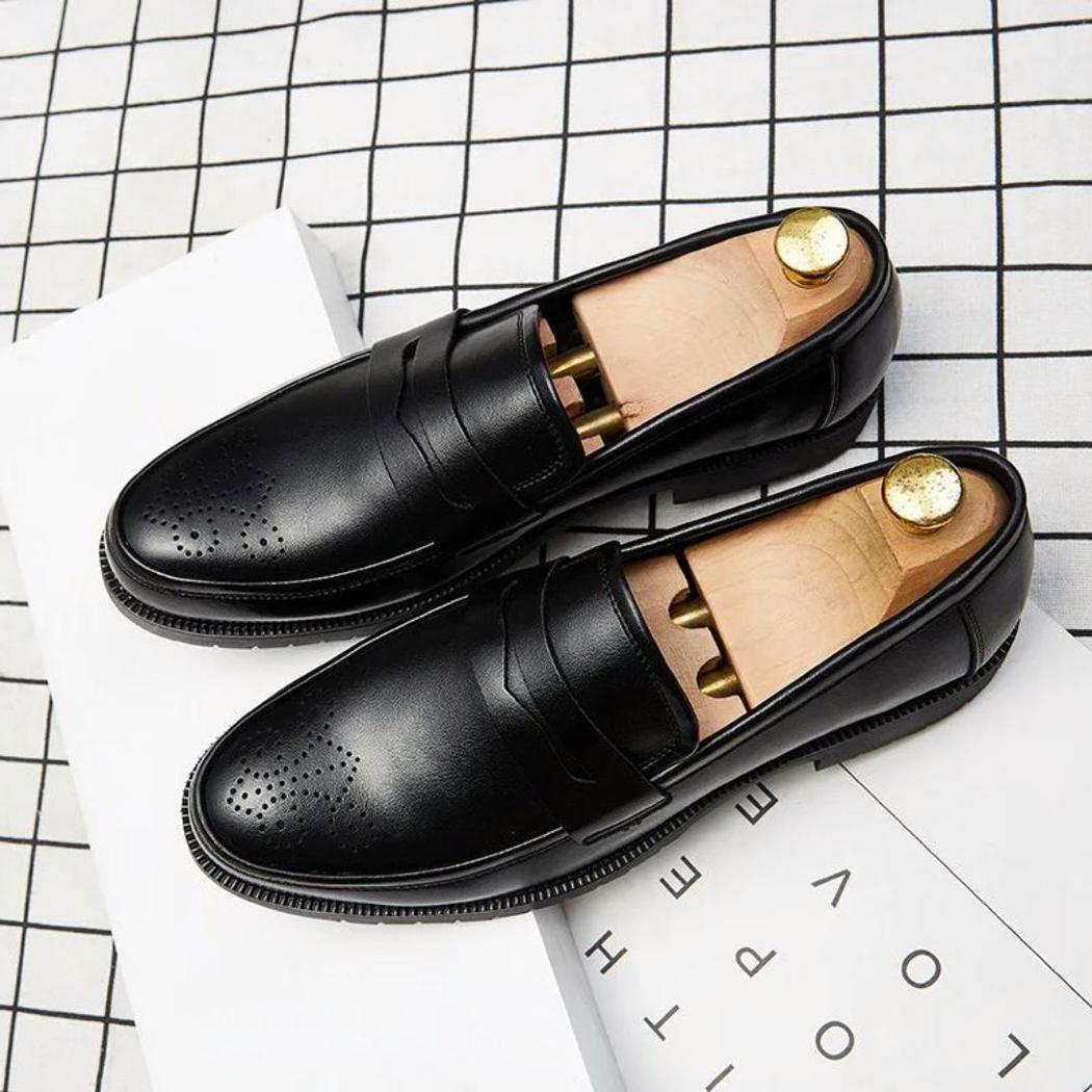 Mocassins de mariage en cuir synthétique pour homme