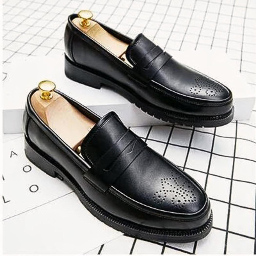 Mocassins de mariage en cuir synthétique pour homme