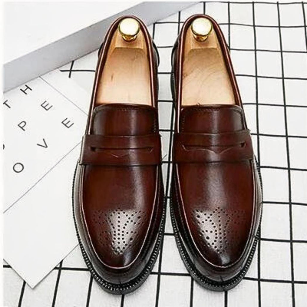 Mocassins de mariage en cuir synthétique pour homme