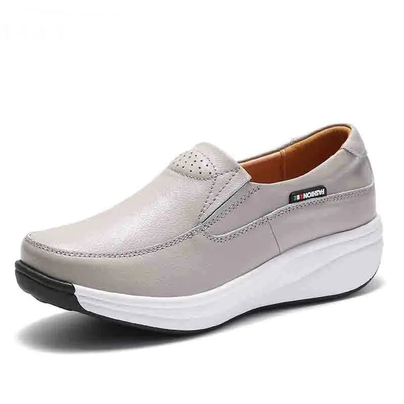 Mocassins orthopédiques à semelle compensée pour femme