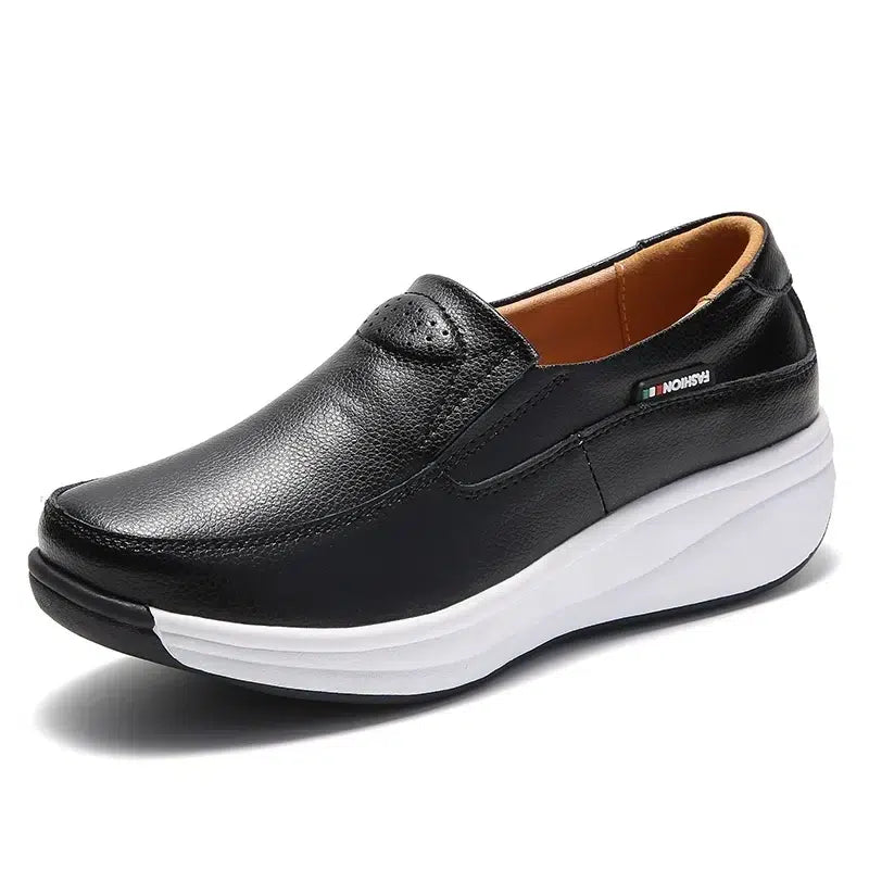 Mocassins orthopédiques à semelle compensée pour femme