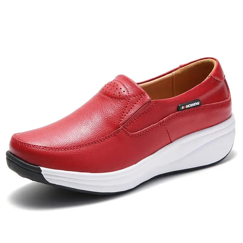 Mocassins orthopédiques à semelle compensée pour femme