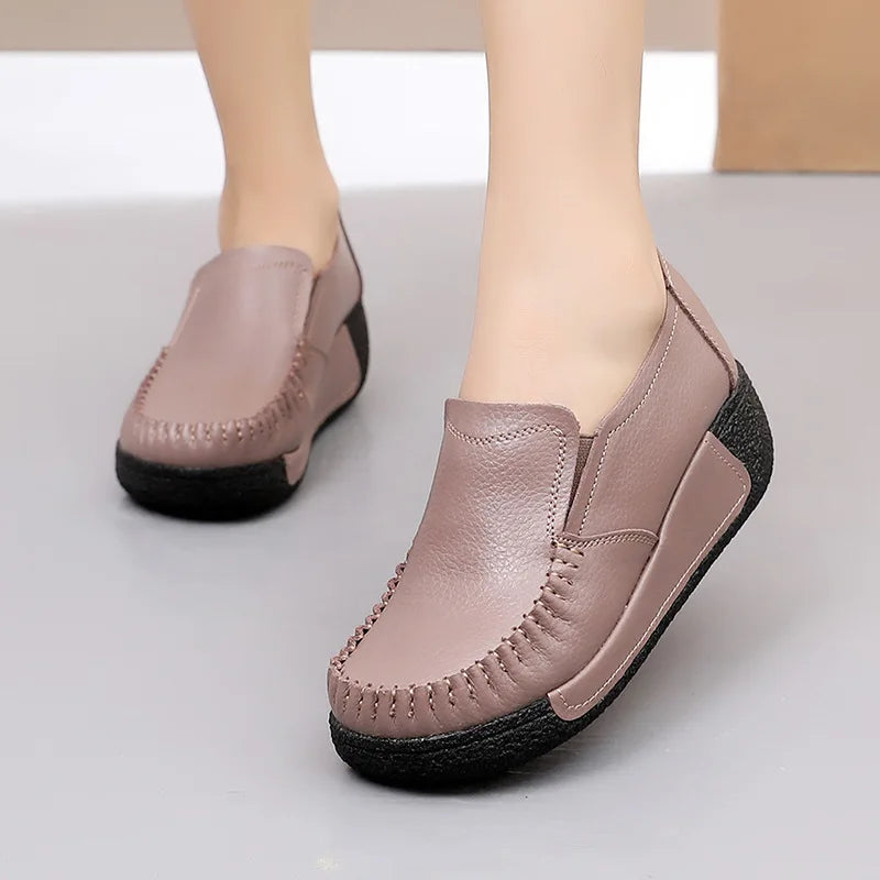 Mocassins orthopédiques à semelle noire pour femmes