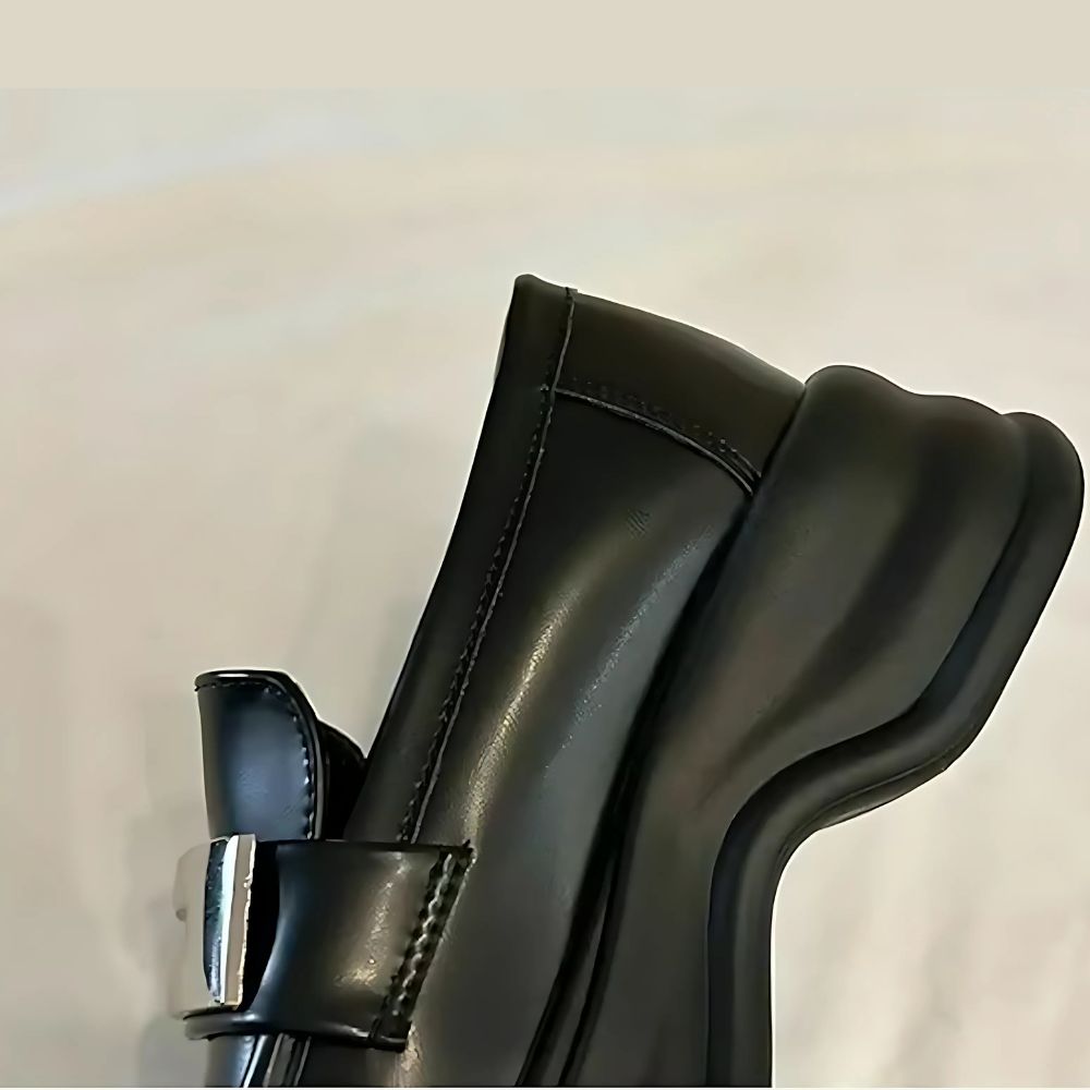 Mocassins à plateforme avec bride argentée