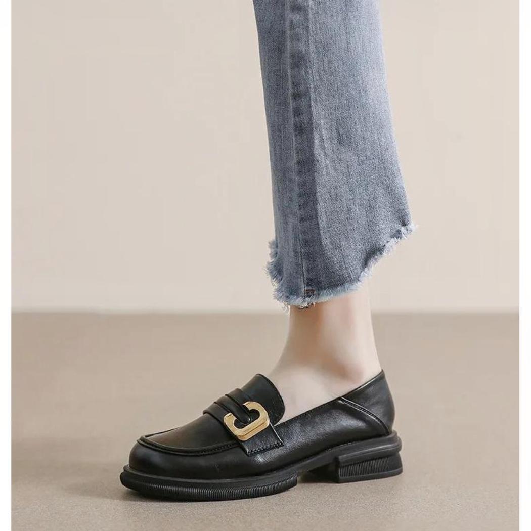 Mocassins souples et élégants en cuir véritable pour femme