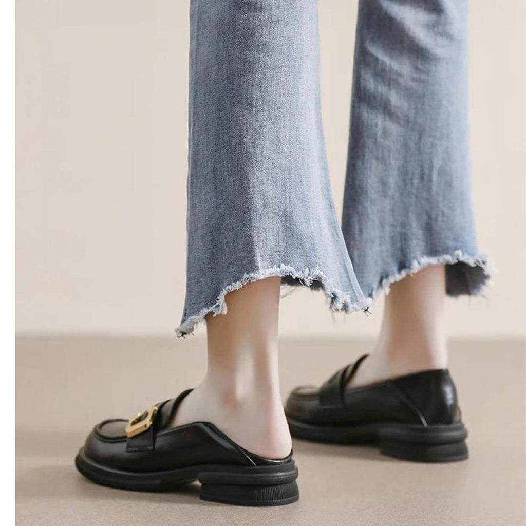 Mocassins souples et élégants en cuir véritable pour femme