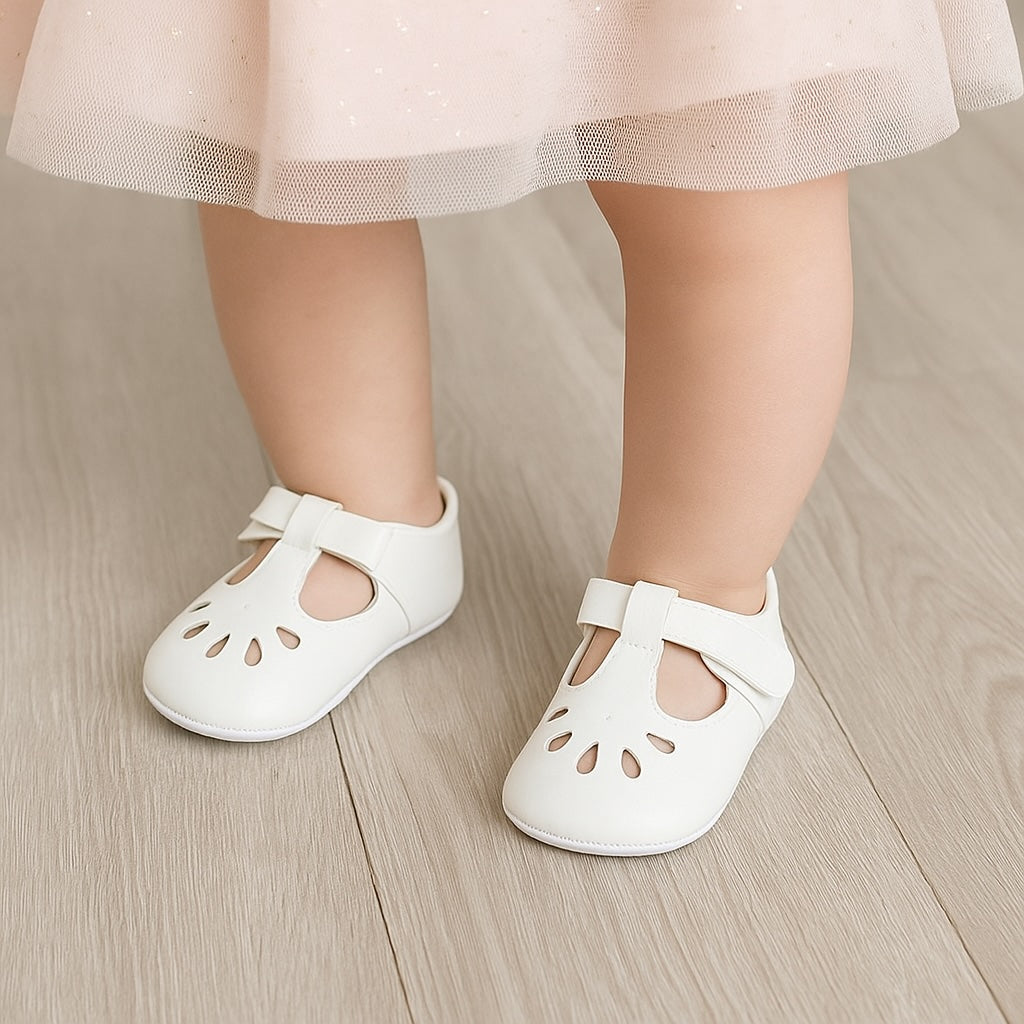 Mocassins souples semi-ouverts pour bébé fille