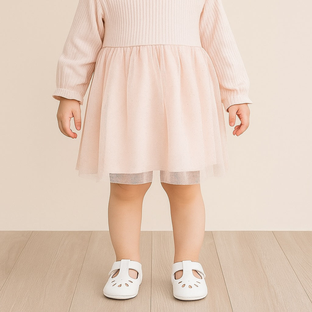 Mocassins souples semi-ouverts pour bébé fille