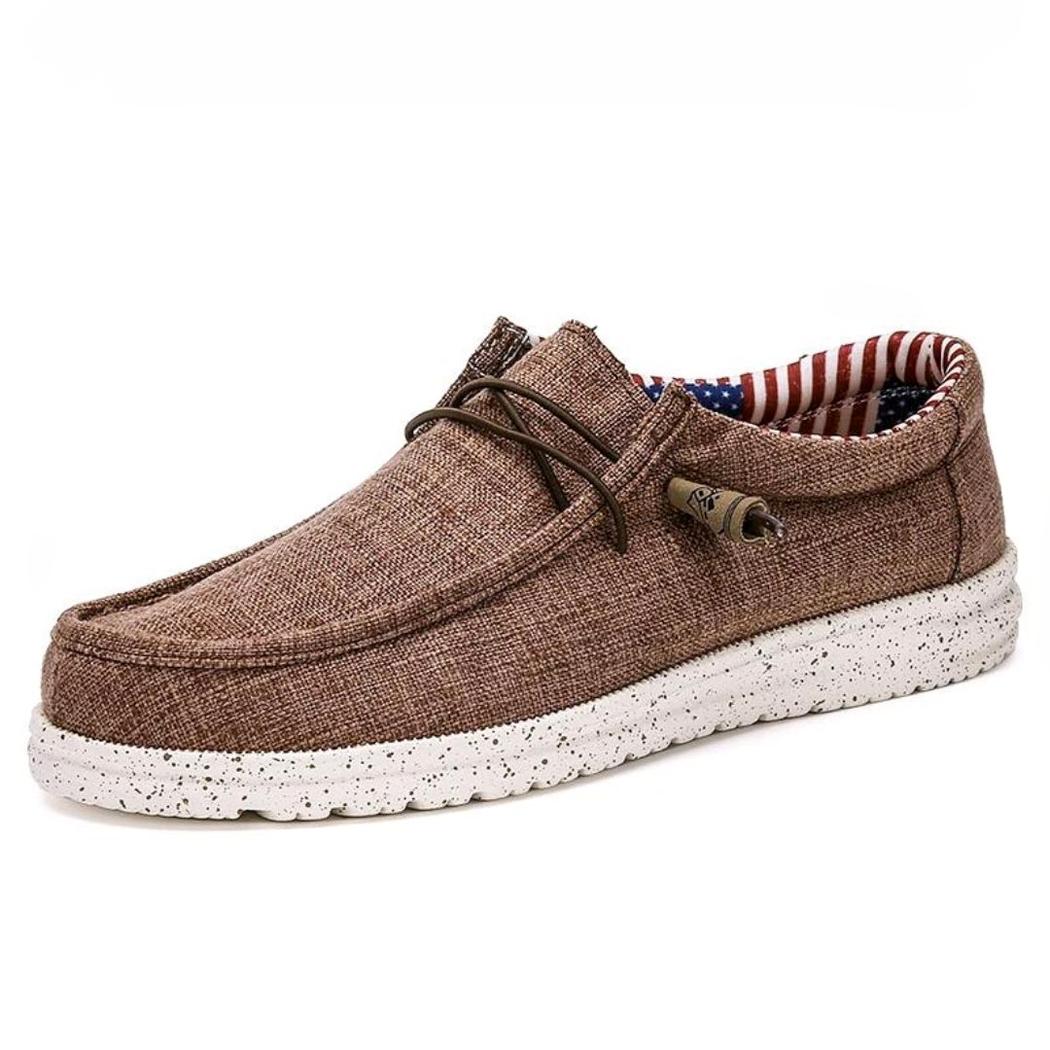 Mocassins légers pour homme marron ou bleu en toile