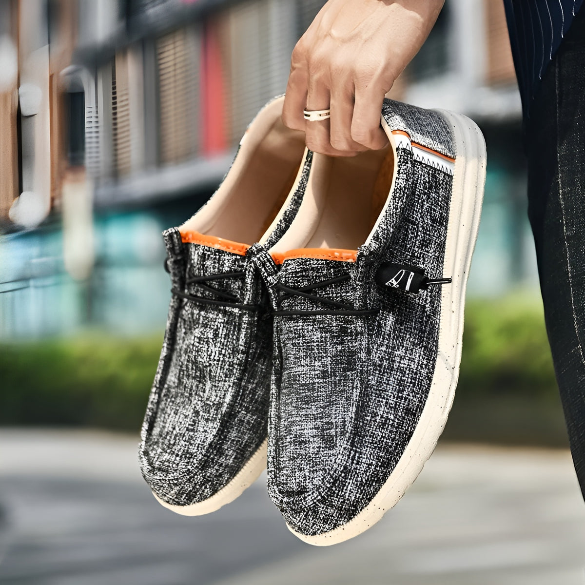Mocassins en toile pour homme