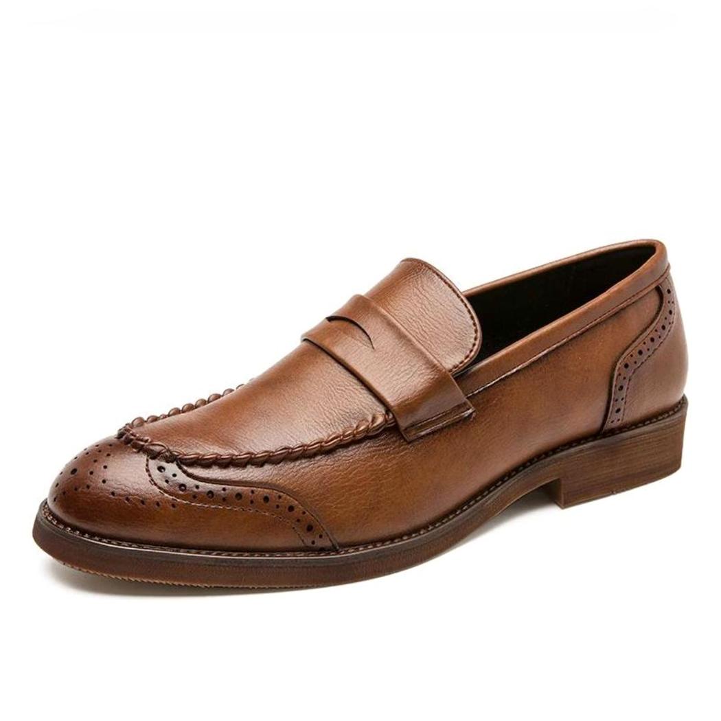 Mocassins brillants en cuir véritable pour homme